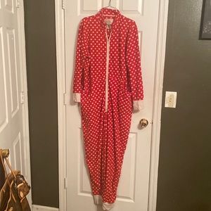 Goodnight kiss Red onsie with white dots
